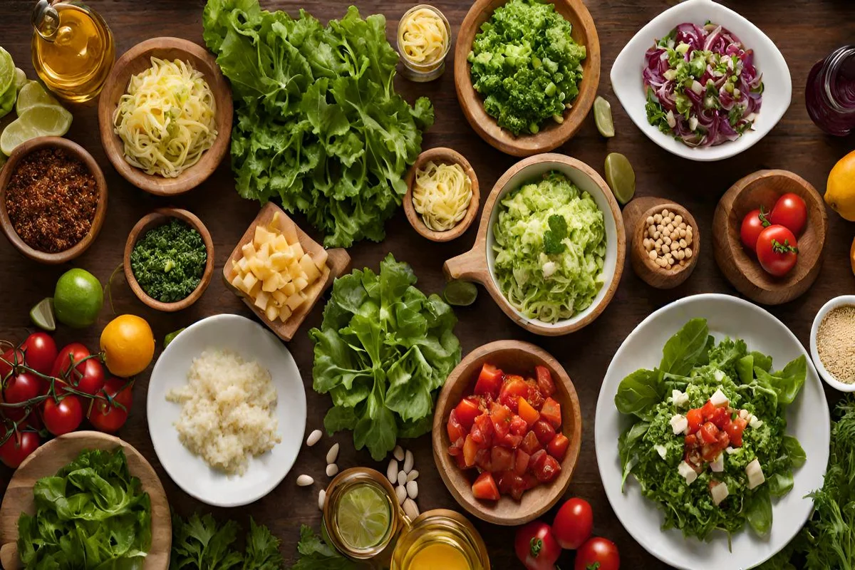 Grinder Salad with ingredients representing Italian, Mexican, and Greek cuisines