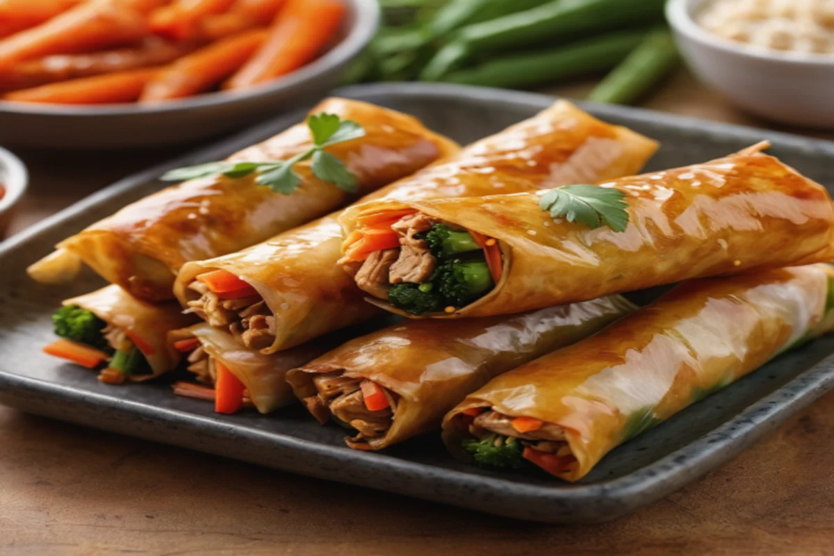 Detailed 4K image showcasing the nutritional ingredients of Costco Spring Rolls