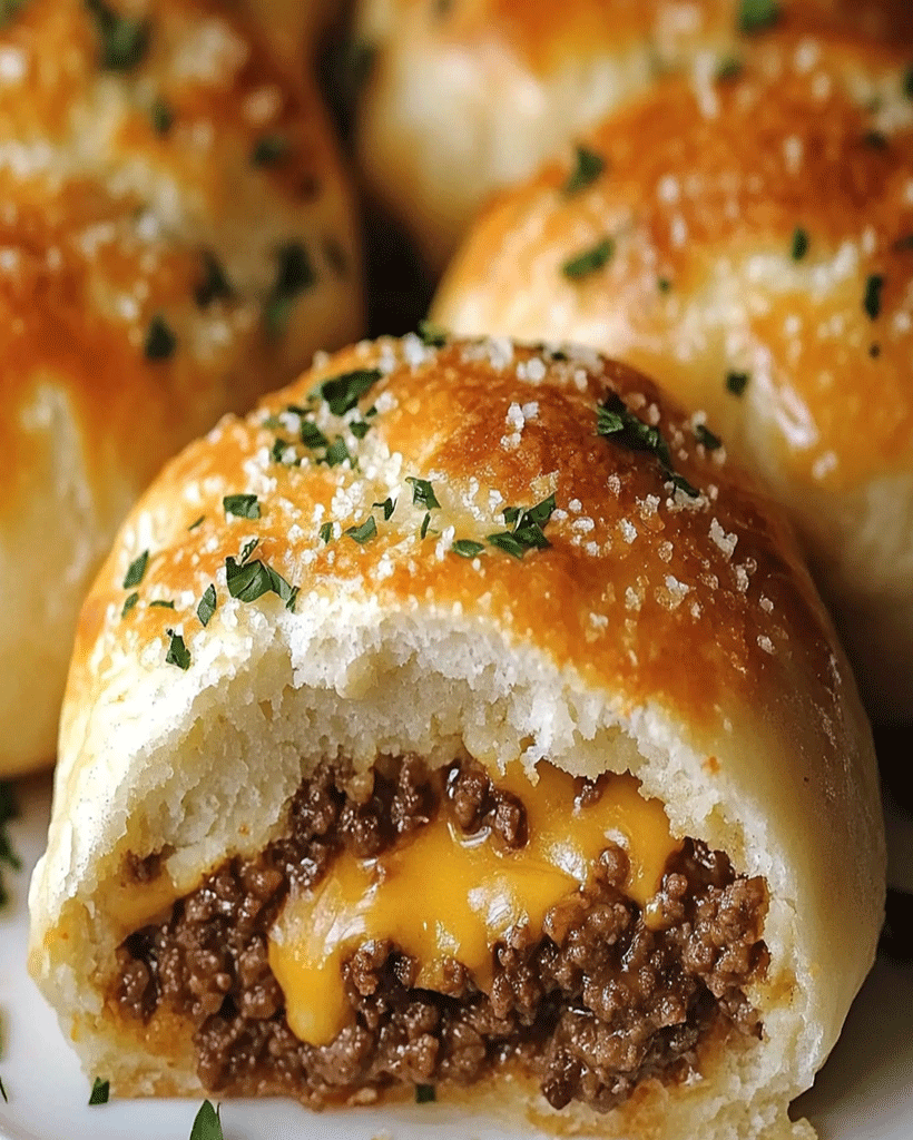 Garlic Parmesan Cheeseburger Bombs - Easy Snack Recipe