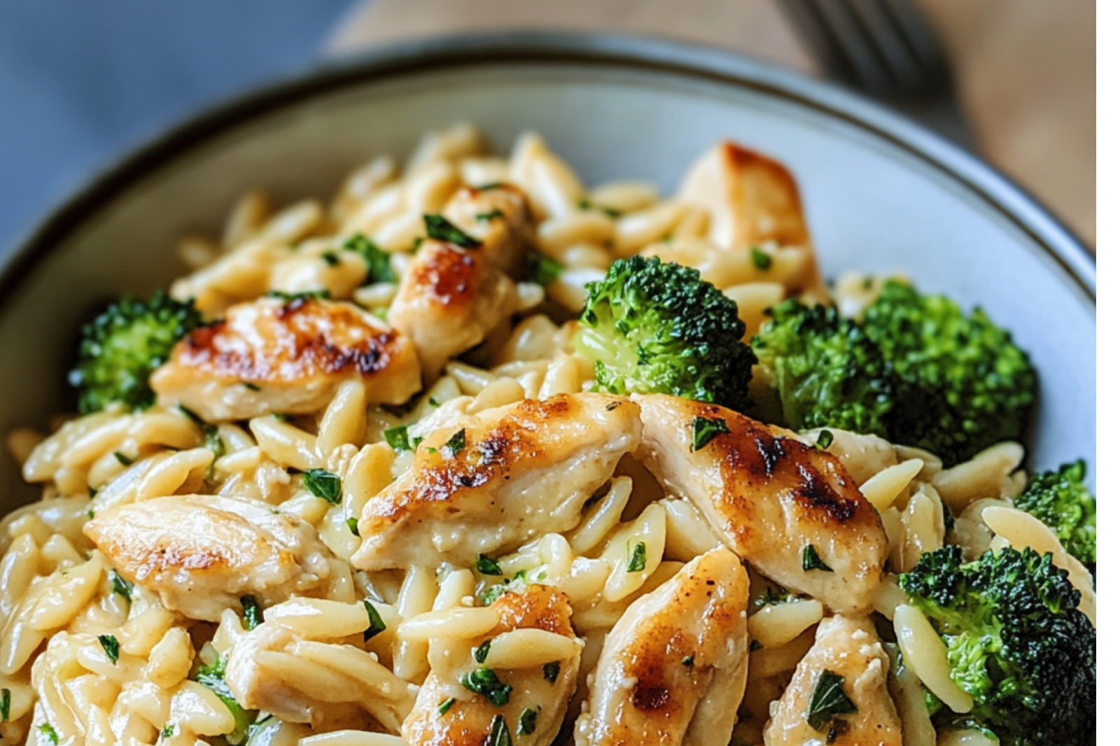Cheesy Chicken Broccoli Orzo