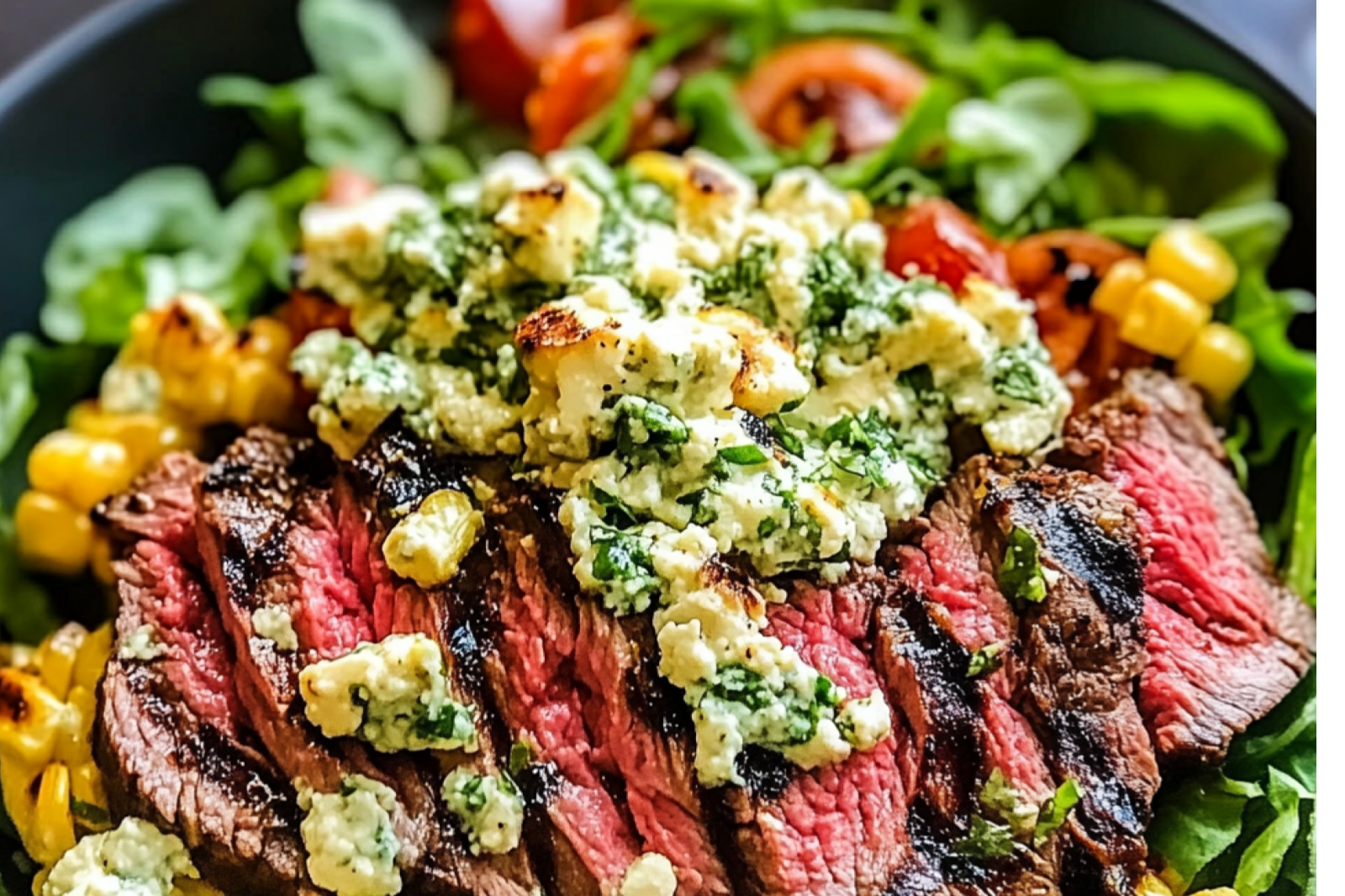 Grilled Corn and Gorgonzola Steak Salad