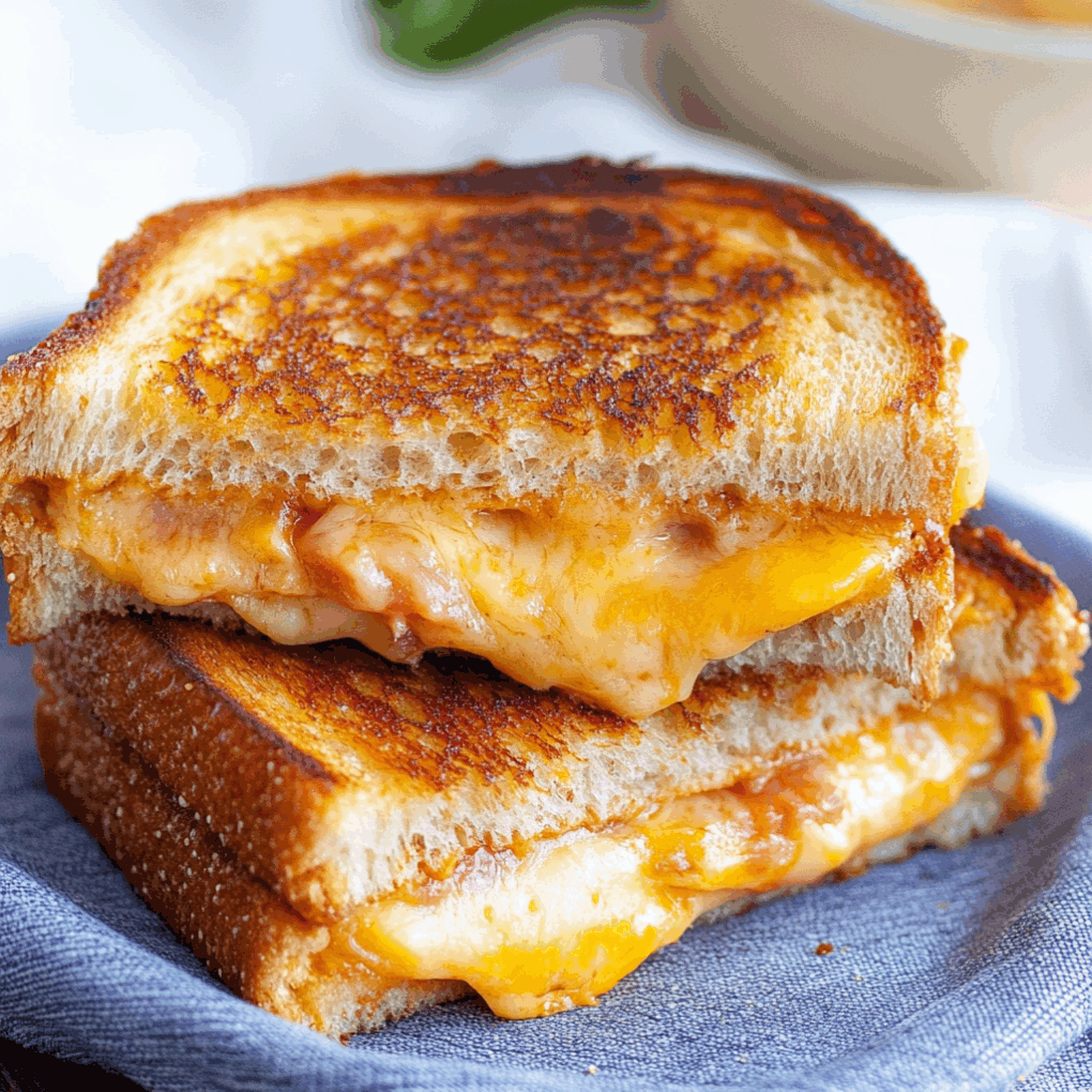 Perfect Air Fryer Grilled Cheese: Ready in 10 Minutes 9 Delicious Air Fryer Grilled Cheese served as a complete meal with tomato soup by chef Louisa Jannet