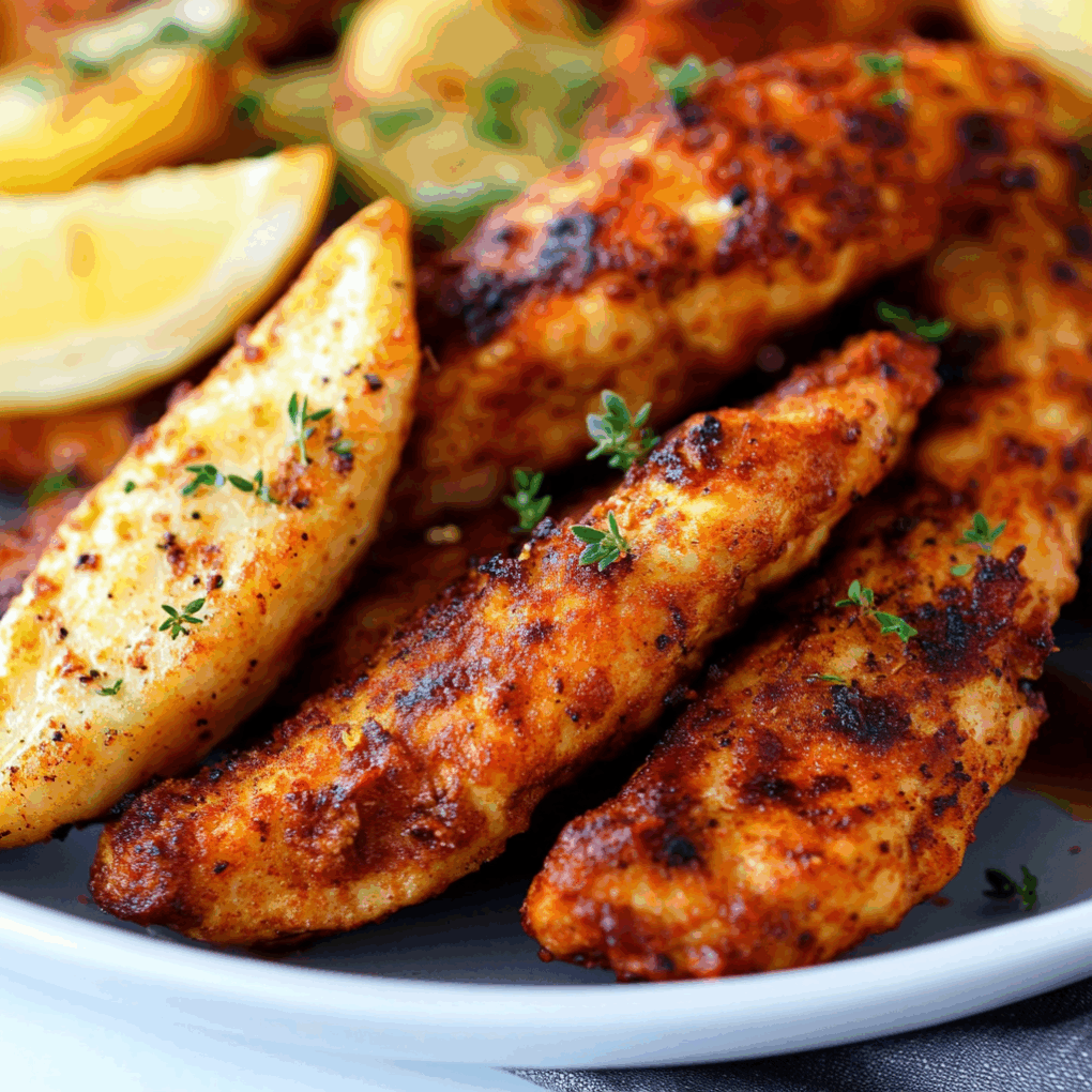 Key technique for making Air Fryer Chicken Tenders - No Breading demonstrated by Louisa Jannet