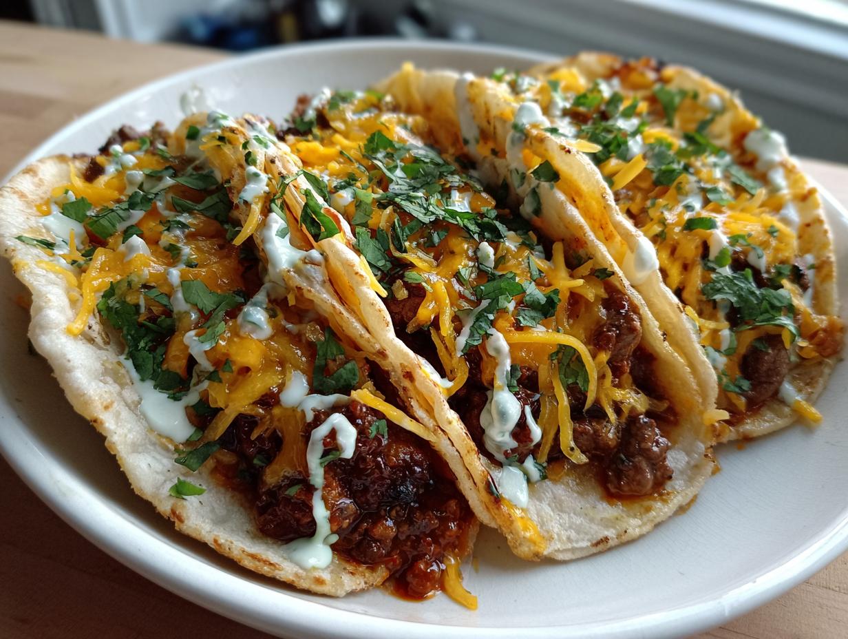 Garlic Butter Honey BBQ Beef Tacos