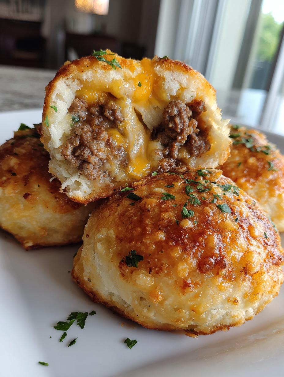 Garlic Parmesan Cheeseburger Bombs