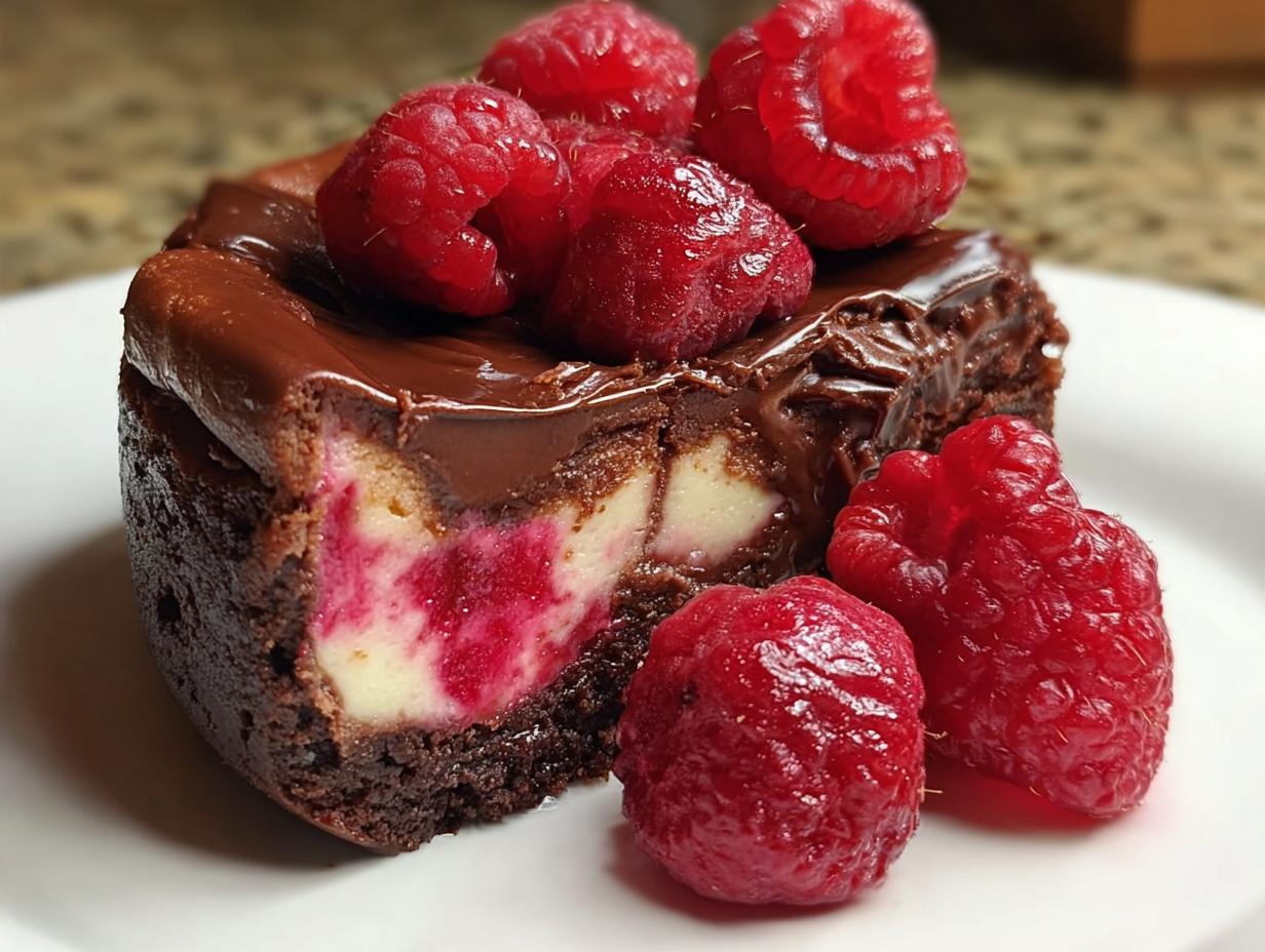 Delicious Chocolate Raspberry Cheesecake 2 Ways 4 Delicious Chocolate Raspberry Cheesecake 2 Ways - Chocolate Raspberry Cheesecake - main visual representation