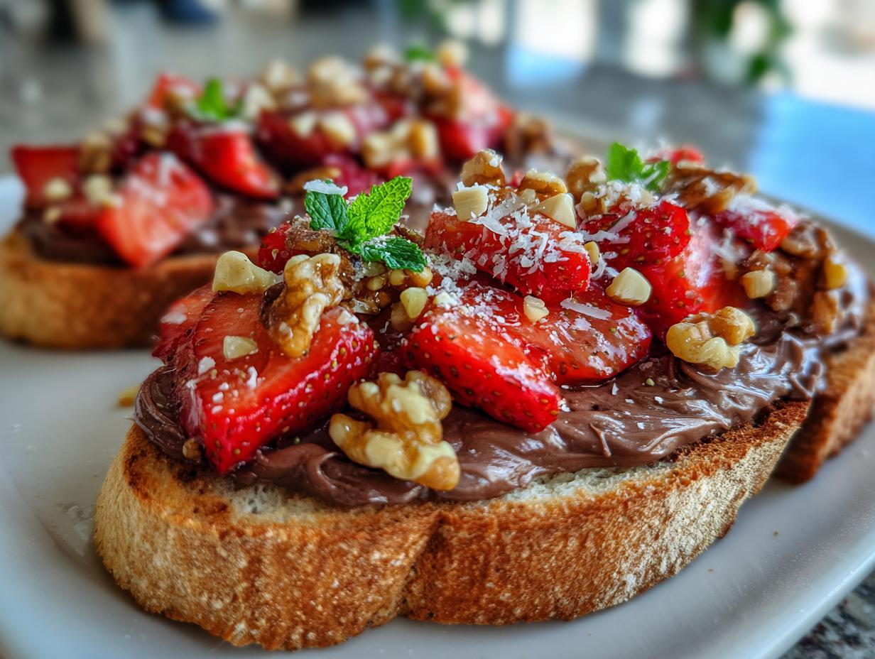 Chocolate Strawberry Bruschetta