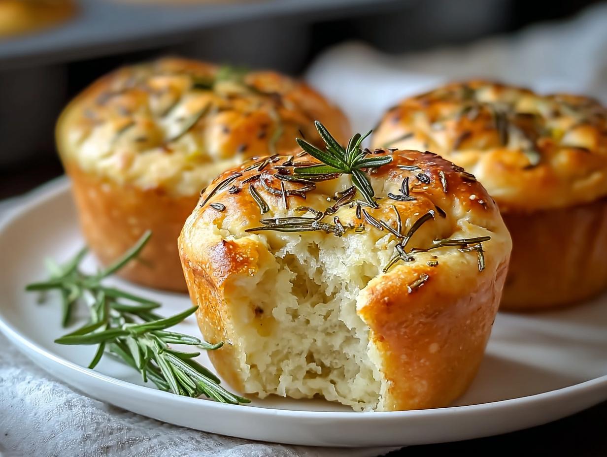 Garlic Rosemary Focaccia Muffins: 8 Bites of Bliss 5 Garlic Rosemary Focaccia Muffins - detail 2