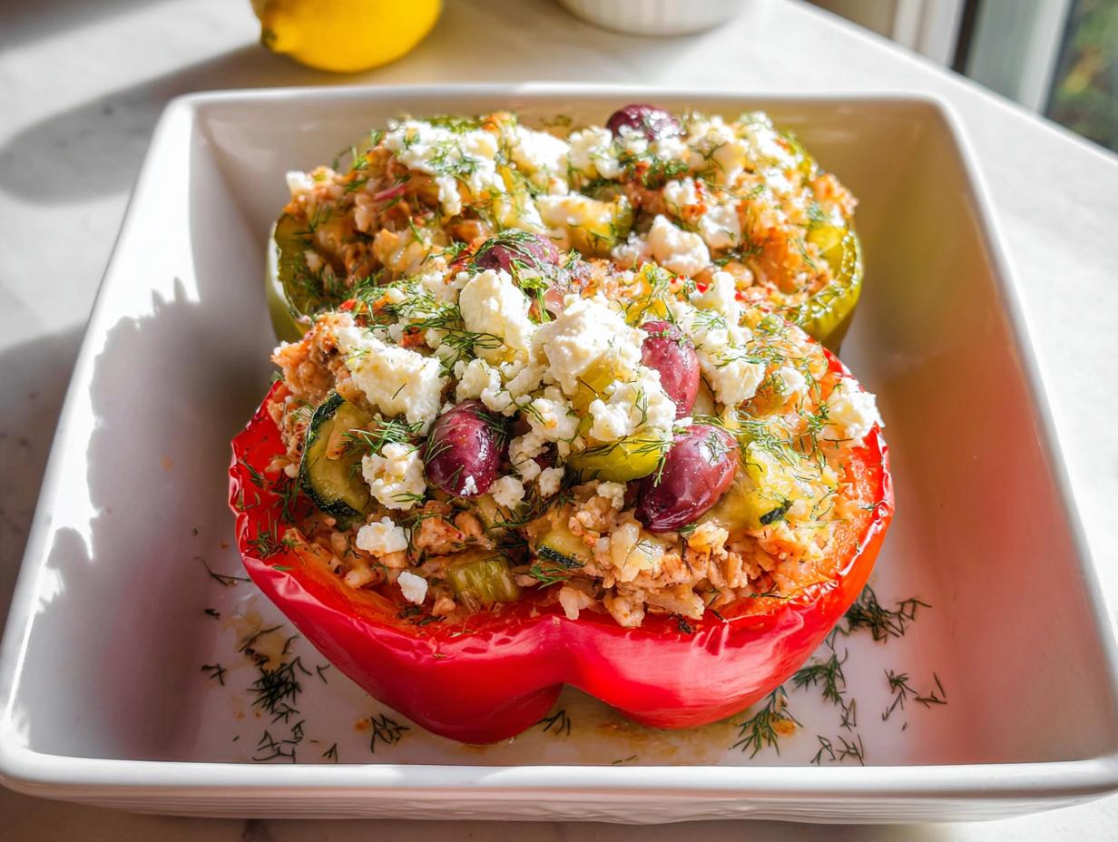 Greek Chicken Stuffed Peppers: 1 Incredible Bite 4 Greek Chicken Stuffed Peppers - detail 1