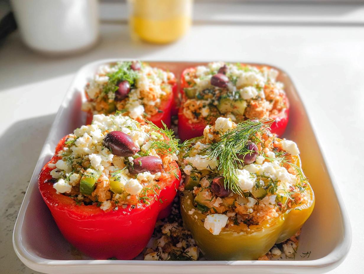Greek Chicken Stuffed Peppers: 1 Incredible Bite 5 Greek Chicken Stuffed Peppers - detail 2