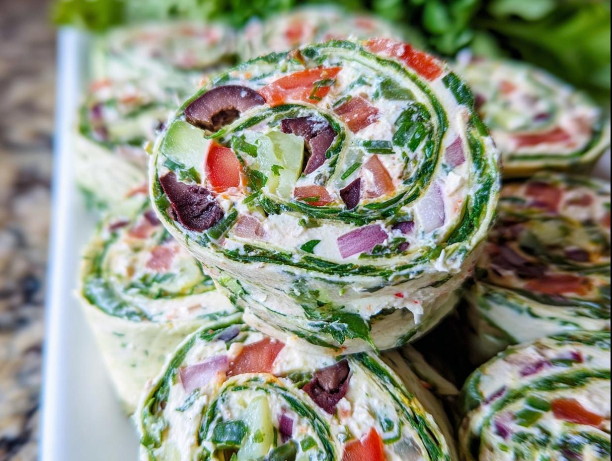 Greek Salad Pinwheels