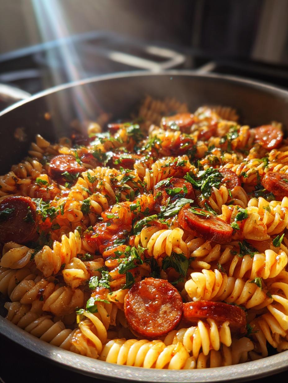 Honey BBQ Sausage Pasta - detail 1