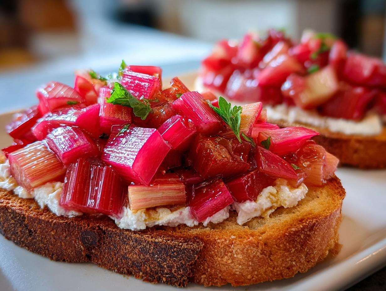 Honey Roasted Rhubarb Toast