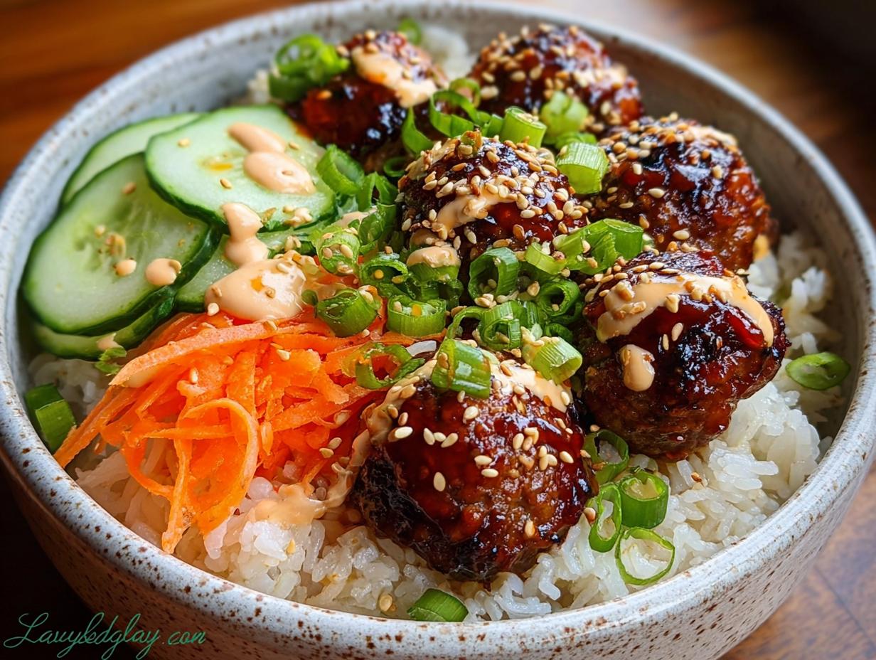 Korean BBQ Meatball Rice: 1 Hour Cook 5 Korean BBQ Meatball Rice: 1 Hour Cook - Korean Bbq Meatball Rice - additional detail