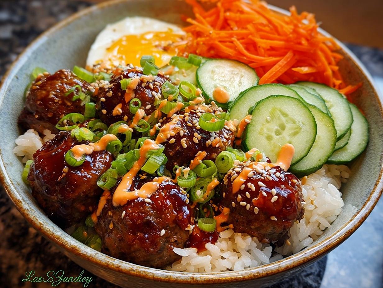 Korean Bbq Meatball Rice