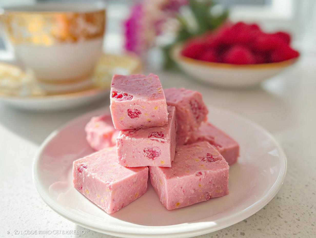 Raspberry Coconut Fudge