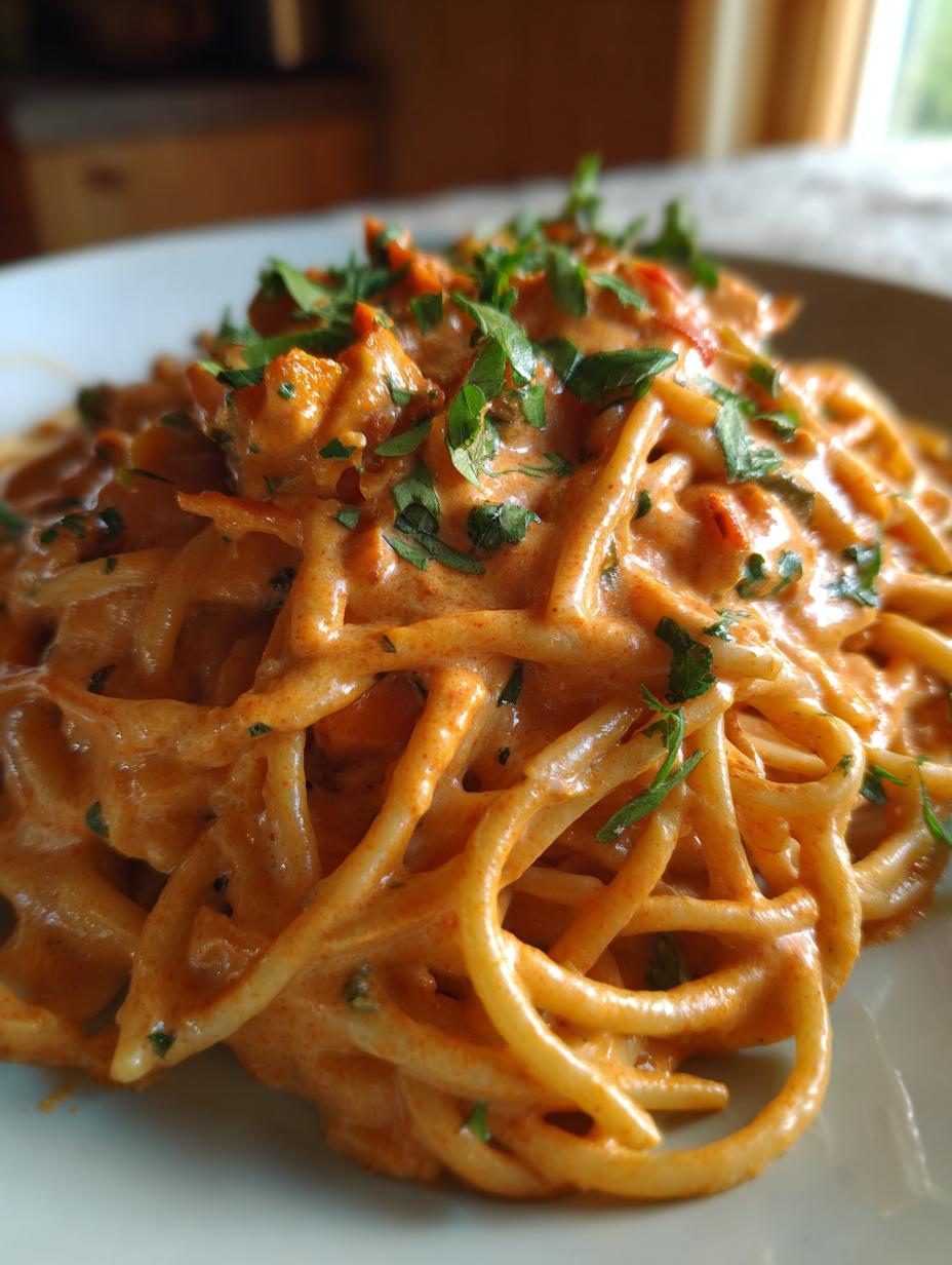 Red Pepper Alfredo Sauce - detail 2