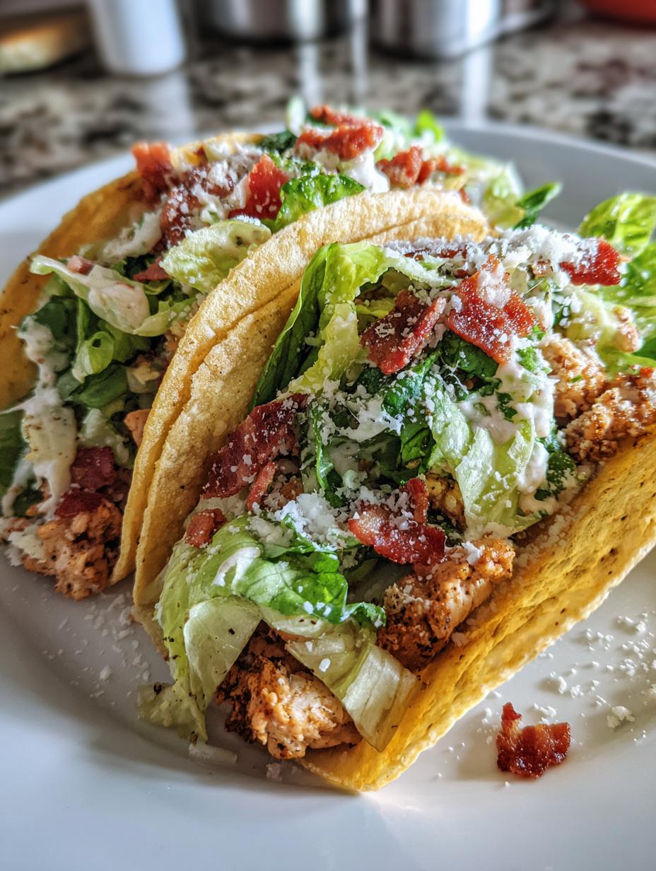 Irresistible Smash Chicken Caesar Tacos golden crispy tortillas family dinner