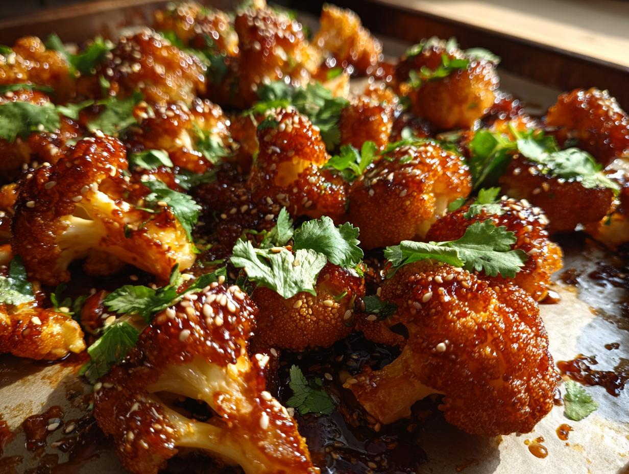 Sweet and Spicy Baked Cauliflower