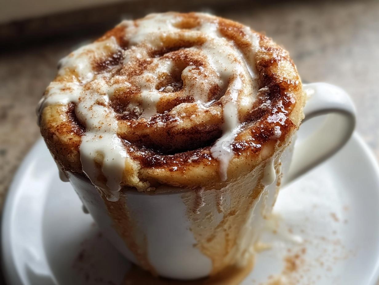 Amazing Cinnamon Roll Mug Cake in 5 Minutes 4 Amazing Cinnamon Roll Mug Cake in 5 Minutes - Cinnamon Roll Mug Cake - main visual representation