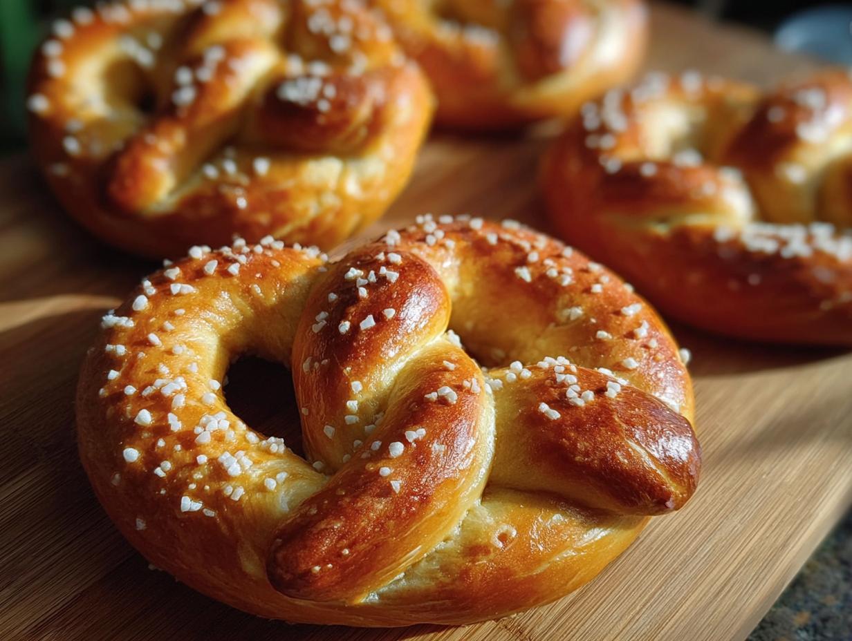 Crafting Soft Chewy Pretzels: 1 Easy Recipe - Close-up of dough being shaped into a pretzel