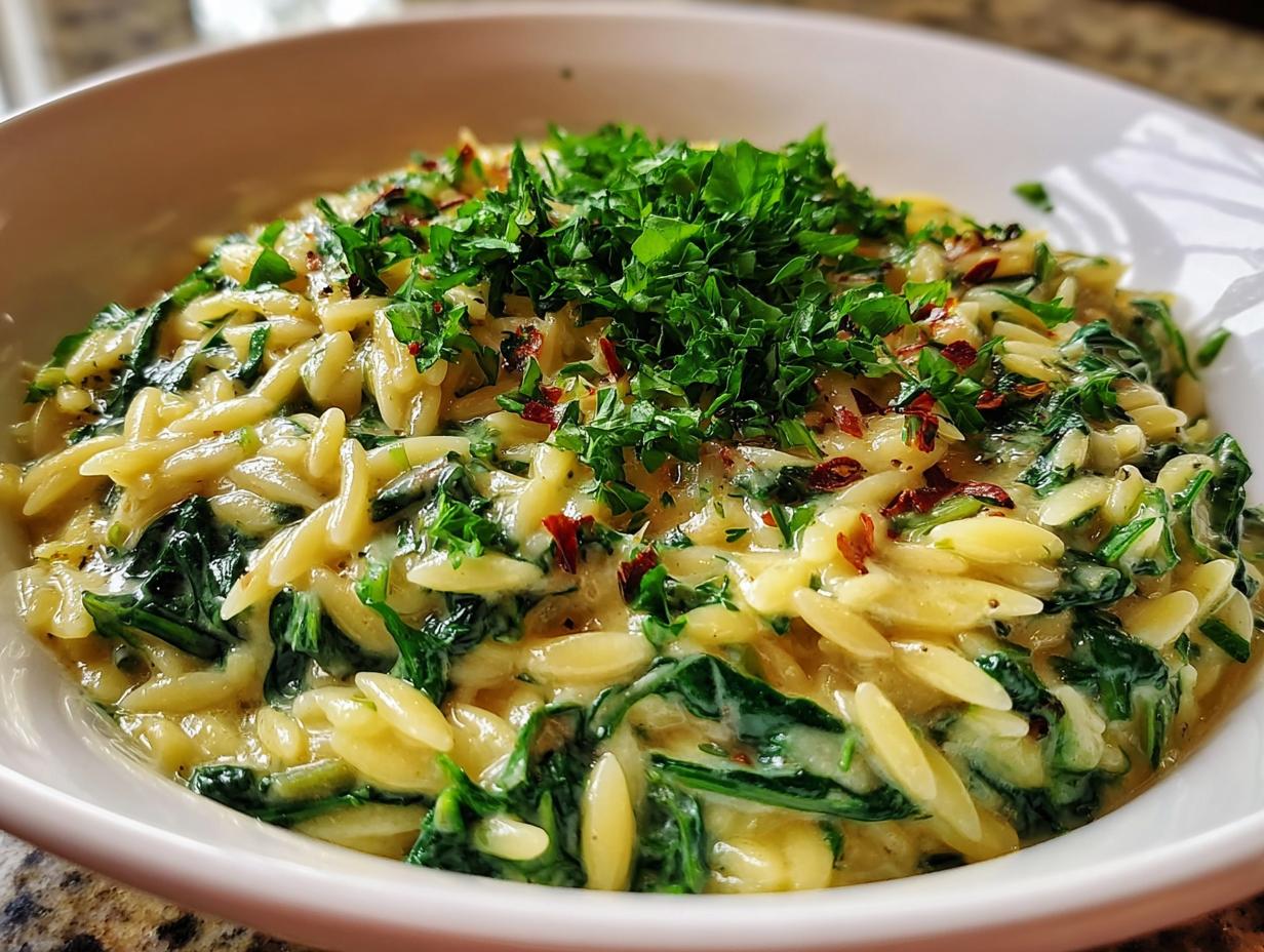Creamy Spinach Orzo Meal: Quick, Delicious Dish - Creamy Spinach Orzo Meal - additional detail