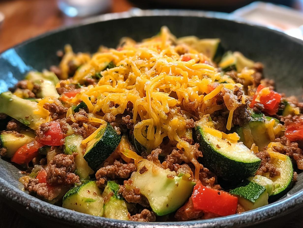 Easy One Pan Taco Zucchini: Busy Weeknight Win - One Pan Taco Zucchini - additional detail