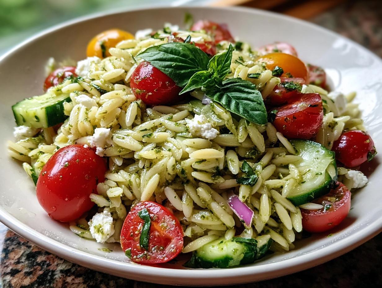 Orzo Pesto Salad Light: Amazing 1-Bowl Treat - Orzo Pesto Salad Light - additional detail