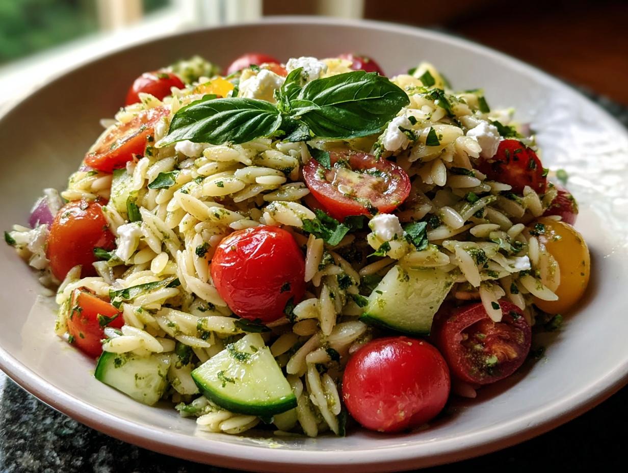 Orzo Pesto Salad Light: Amazing 1-Bowl Treat - Orzo Pesto Salad Light - additional detail