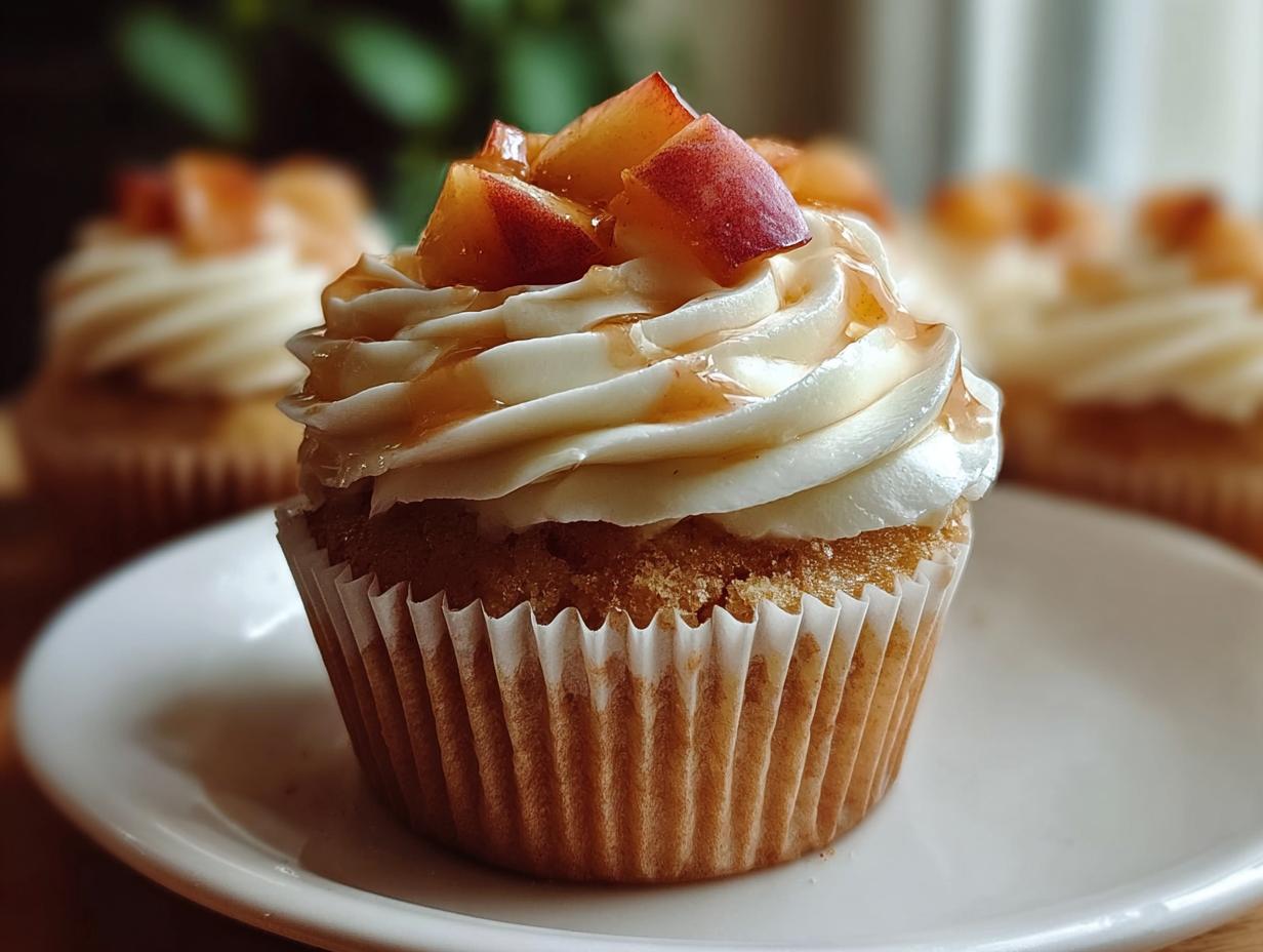 Sweet Honey Peach Cream Cupcakes - Ingredients laid out for baking