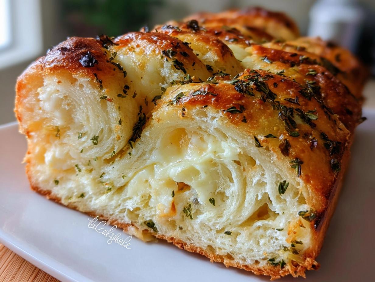 Amazing Swirled Garlic Herb Cheese Bread - Swirled Garlic Herb Cheese - additional detail