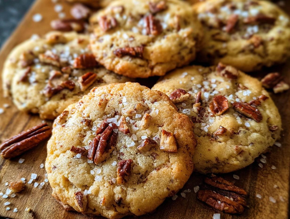 Ultimate Butter Pecan Cookies: 10 Flavorful Tips 5 Butter Pecan Cookies - a stack of freshly baked cookies with flaky sea salt sprinkled on top