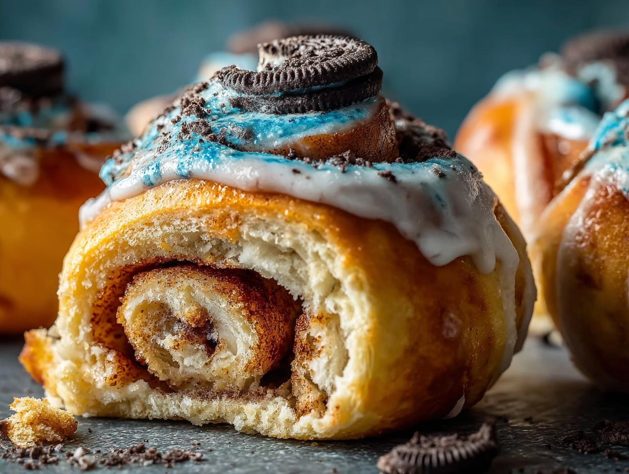 Cookie Monster Cinnamon Rolls