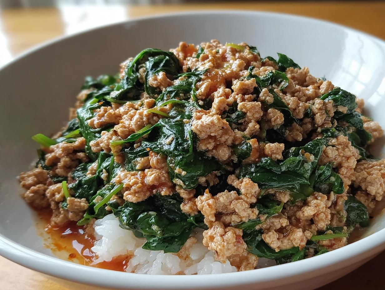 Creamy Ground Turkey Spinach