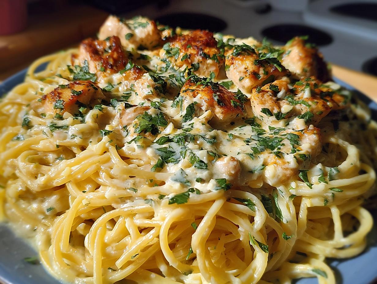 Creamy Velveeta Chicken Spaghetti