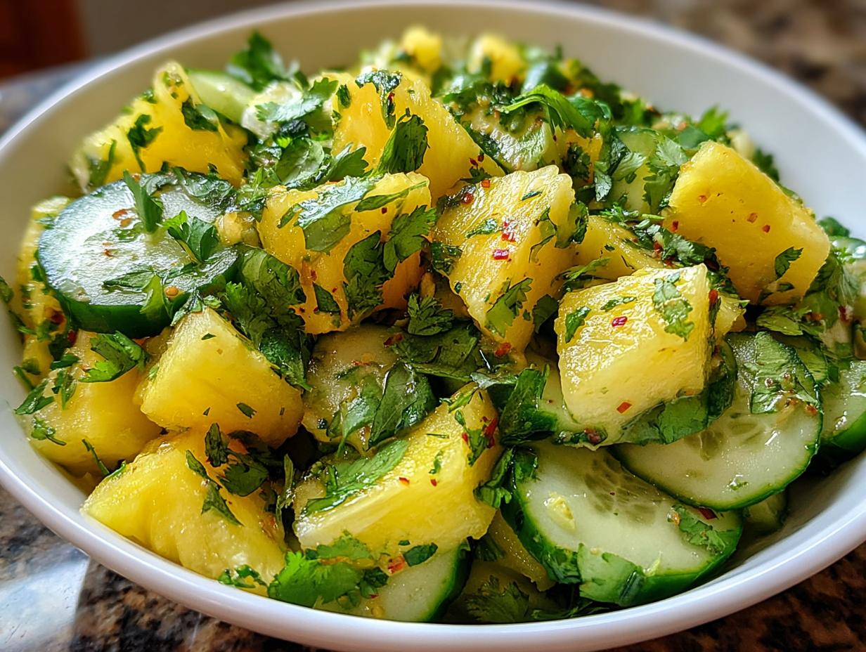 Pineapple Cucumber Lime Salad: 1 Tropical Taste - Pineapple Cucumber Lime Salad - additional detail