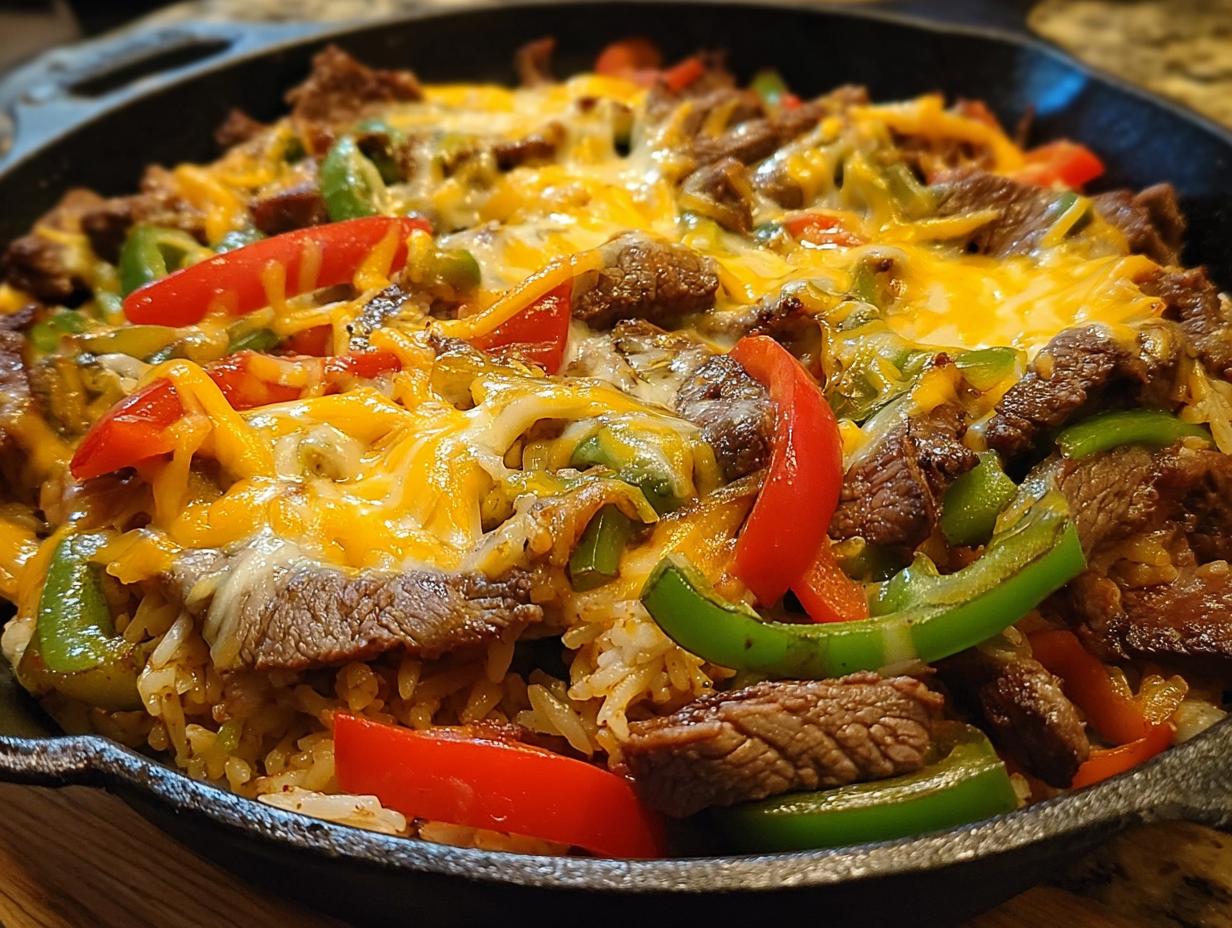 Queso Steak Fajita Skillet