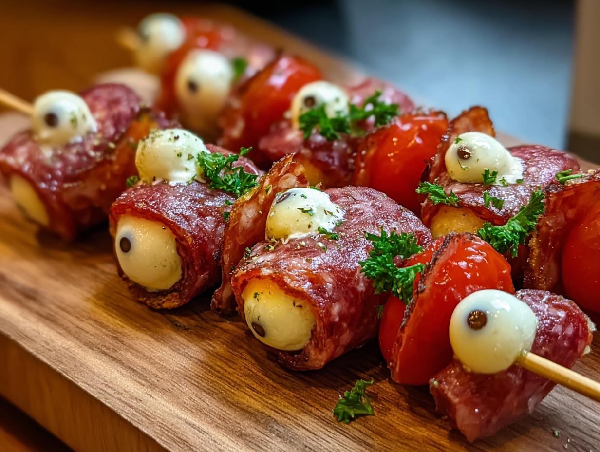 Skewered Salami Eyeballs Fun: 1 Spooky Snack - Skewered Salami Eyeballs Fun - main visual representation