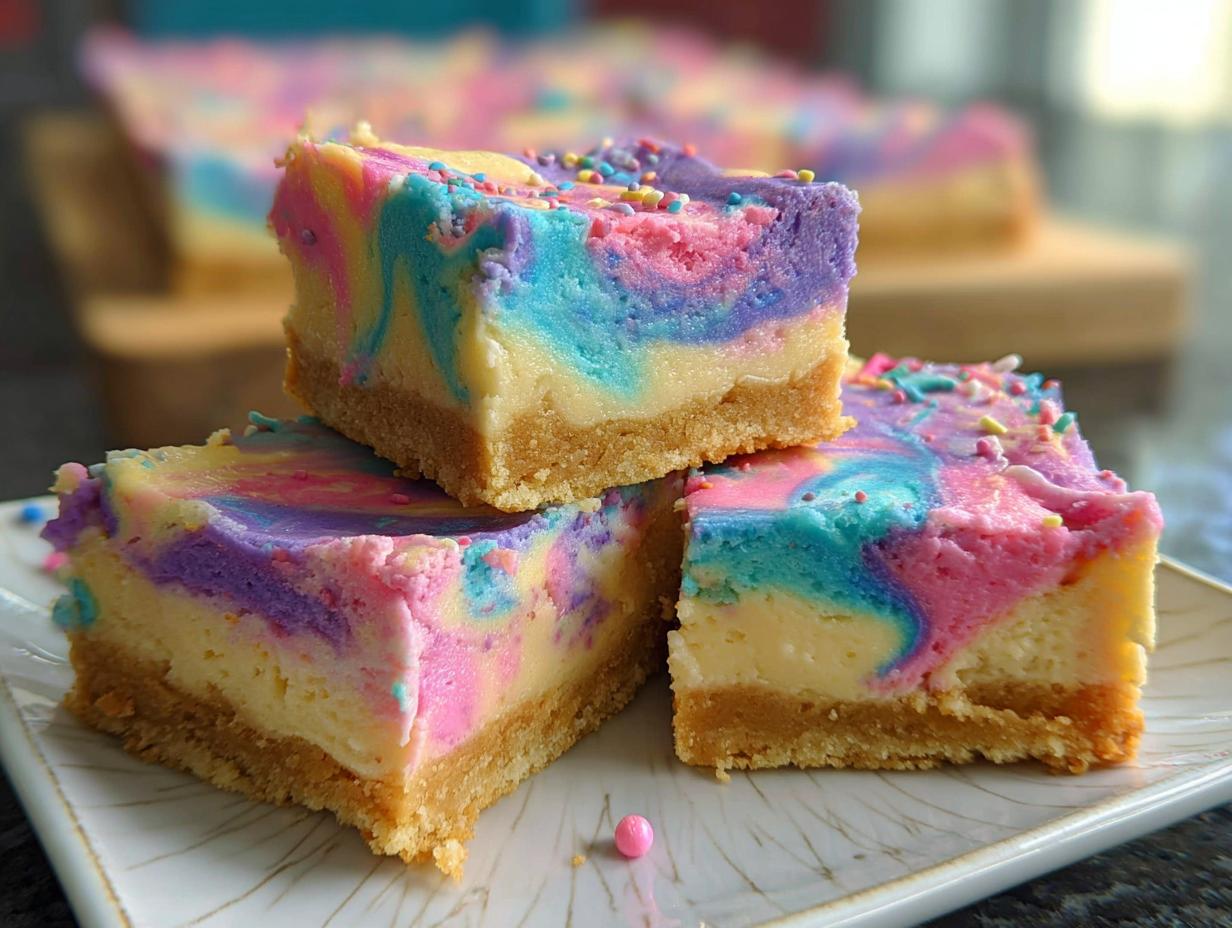Unicorn Cheesecake Bars: 15 Min Magic - Unicorn Cheesecake Bars - additional detail