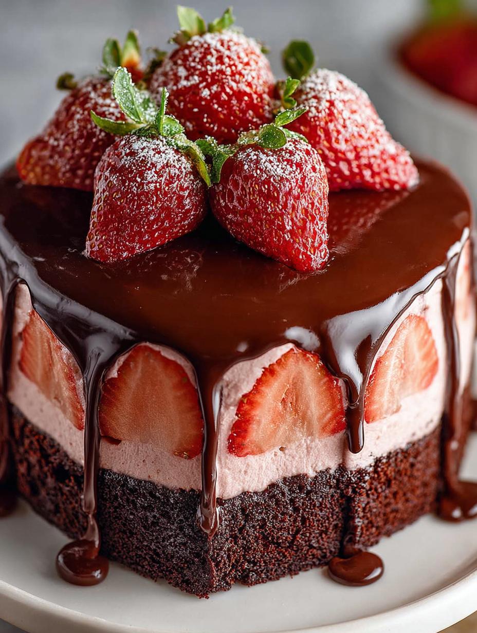 Delicious Chocolate Strawberry Cake Recipe You Must Try - Chocolate Strawberry Cake - additional detail