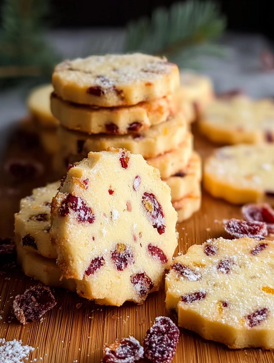 Christmas Cranberry Orange Shortbread