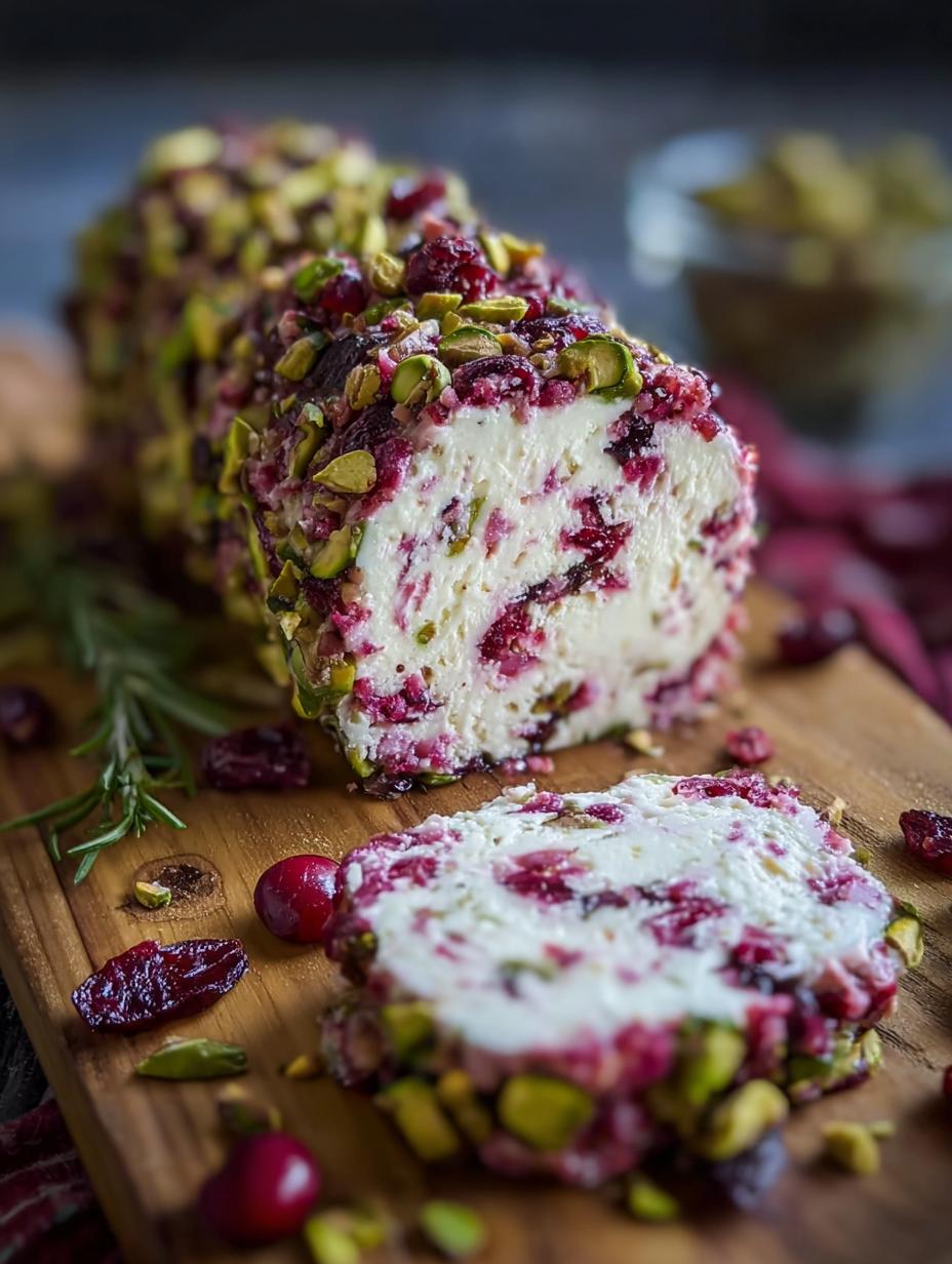Cranberry Pistachio Cheese: 1 Stunning Appetizer 6 Cranberry Pistachio Cheese: 1 Stunning Appetizer - Cranberry Pistachio Cheese - additional detail