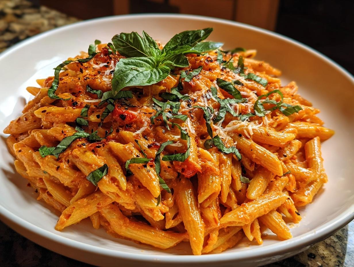 Delicious Creamy Tomato Garlic Pasta in 30 Mins - Creamy Tomato Garlic Pasta - main visual representation