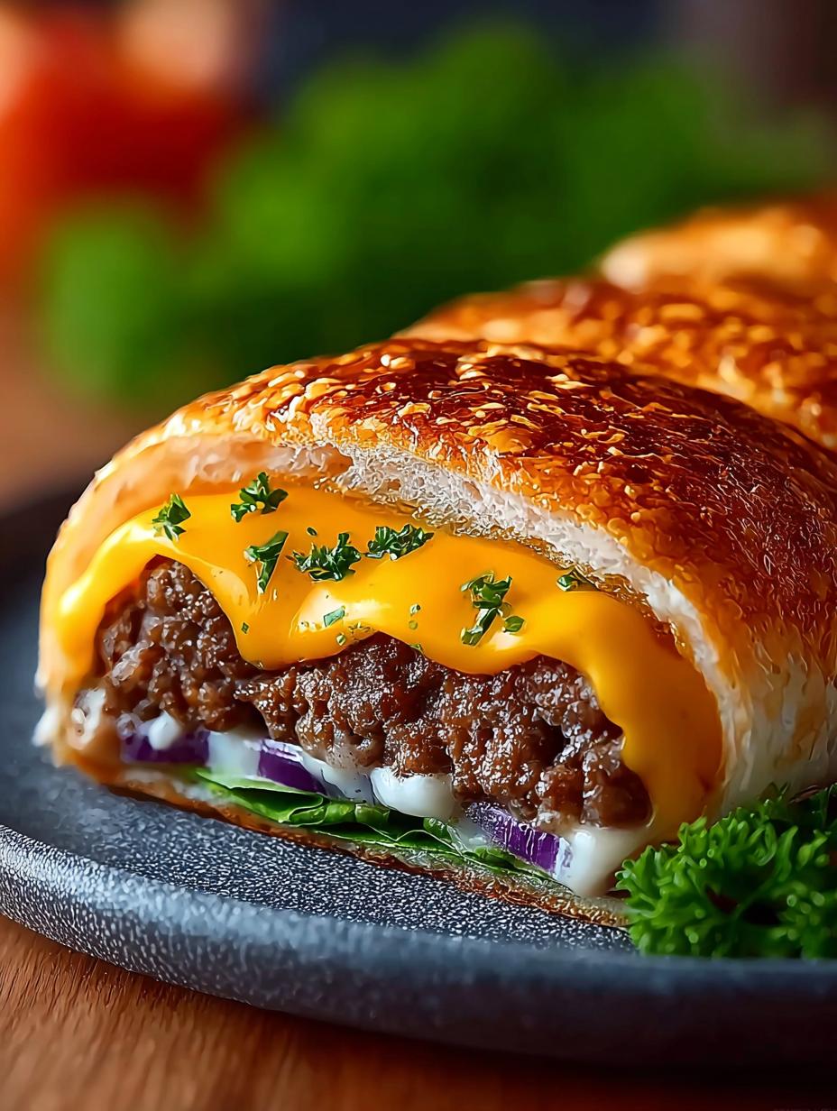Irresistible Garlic Butter Cheeseburger Rollups Recipe 4 Irresistible Garlic Butter Cheeseburger Rollups Recipe - Irresistible Garlic Butter Cheeseburger - main visual representation