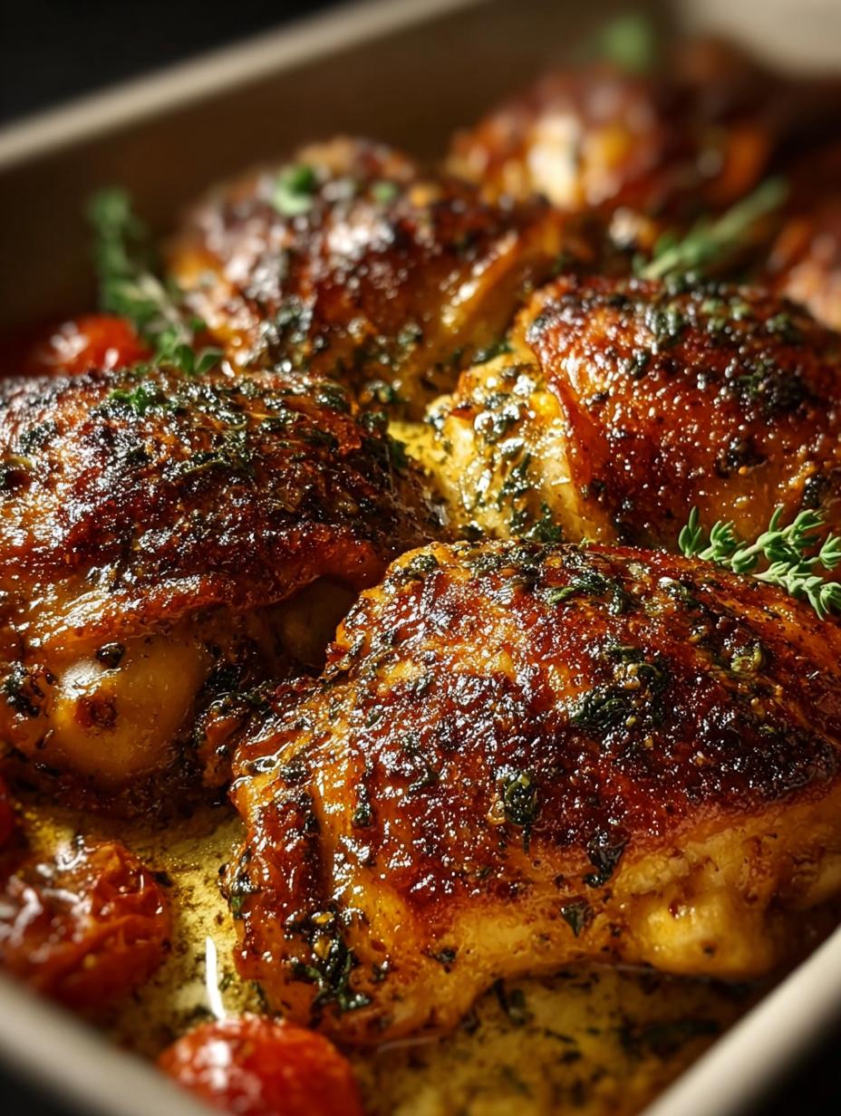 Oven Baked Chicken Thighs: Perfectly Crispy and Juicy Delight - Oven Baked Chicken Thighs - main visual representation
