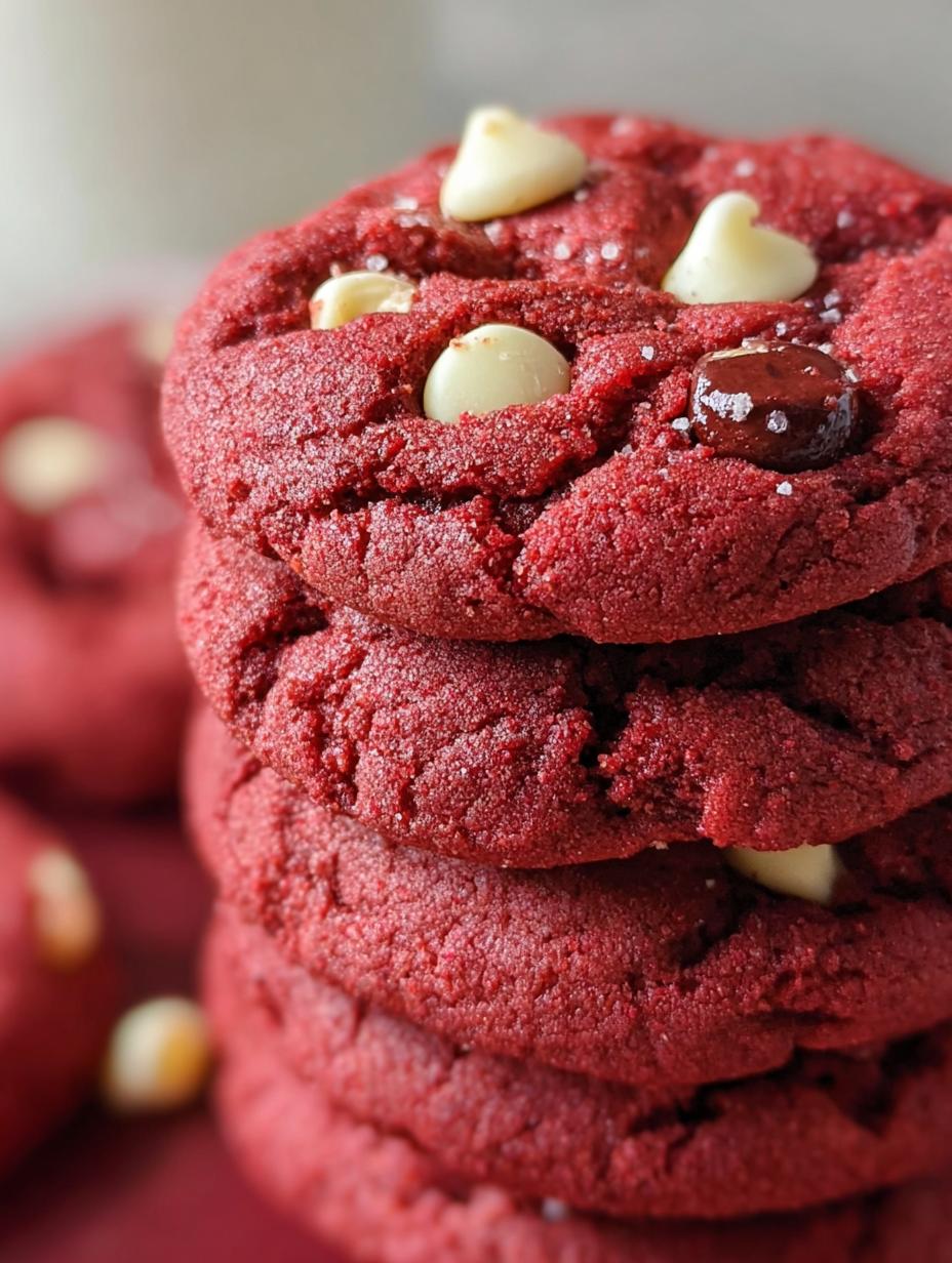 Delicious Red Velvet Cake Mix Cookies cooling on a wire rack, showcasing their vibrant red color and soft texture