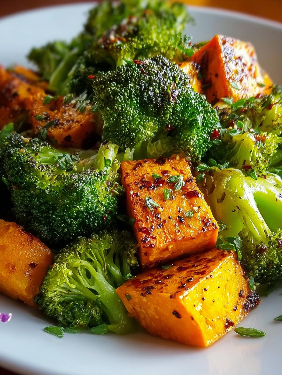 Roasted Broccoli Sweet Potatoes: 7 Flavorful Benefits preparation and finished dish