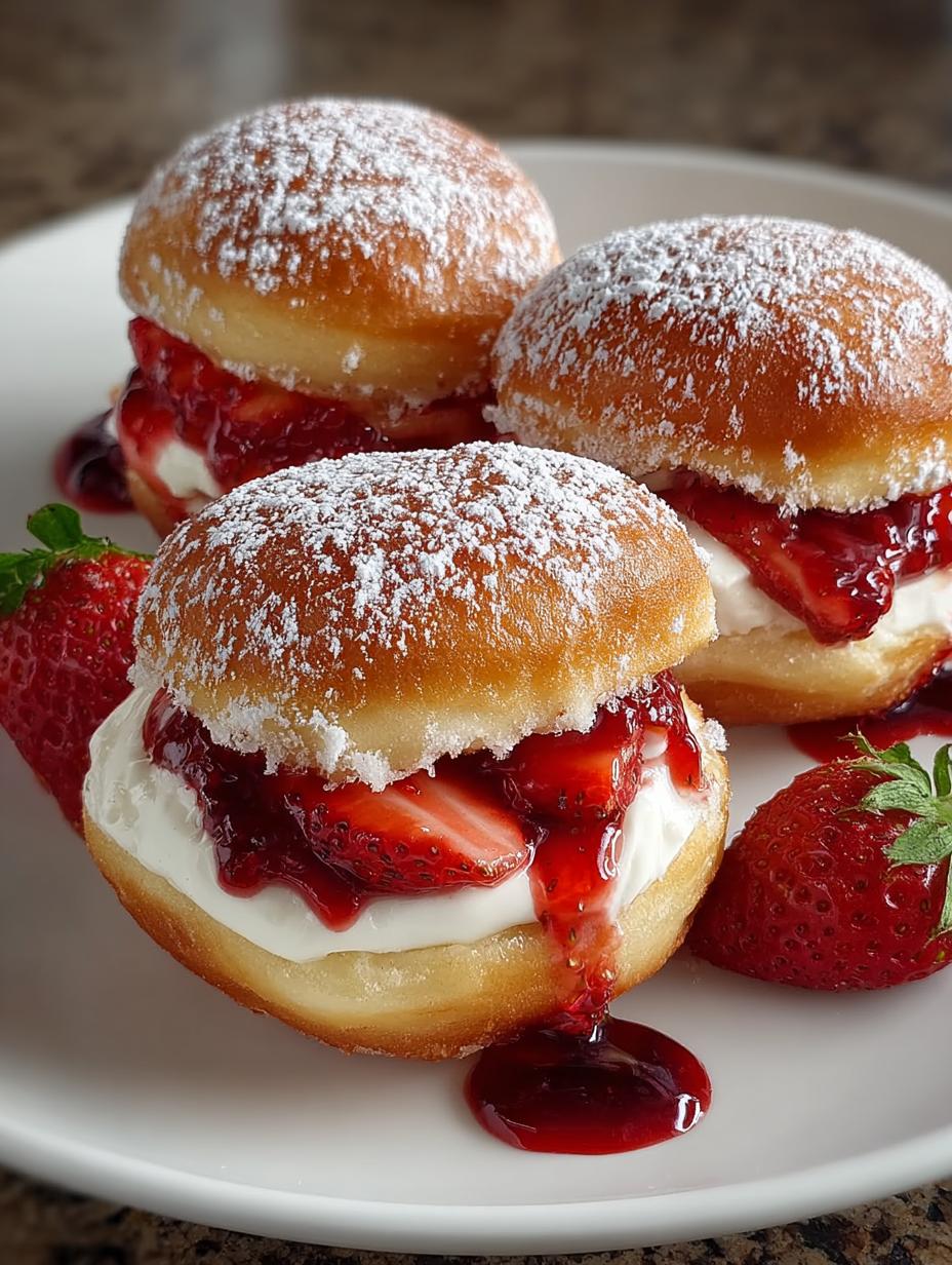 Strawberry Cheesecake Stuffed Donuts