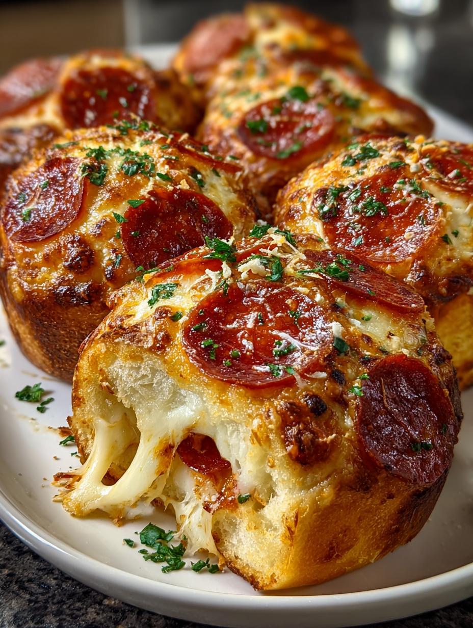 Buttery Cheesy Pepperoni Rolls