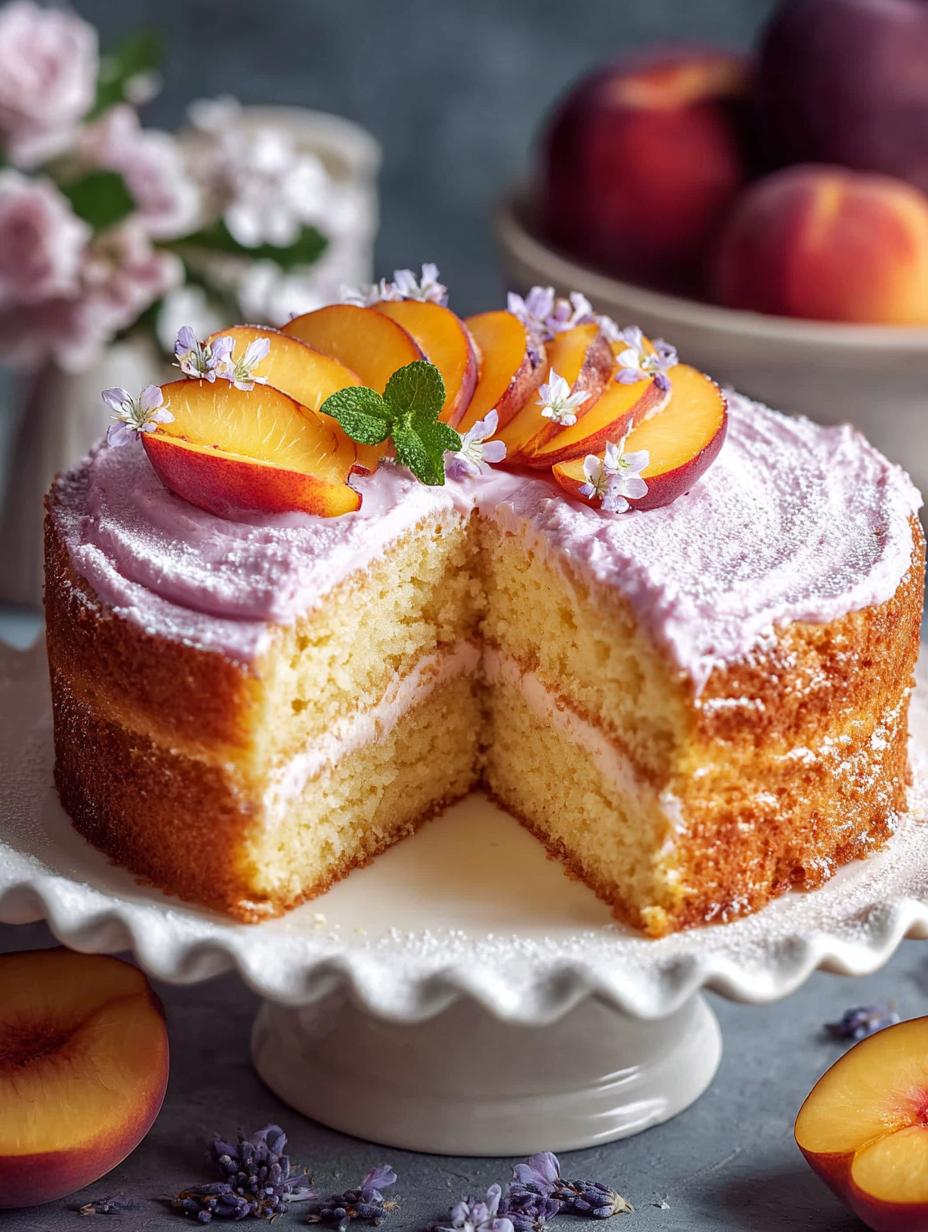 Lavender Peach Cake